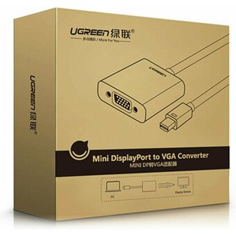  Конвертер UGREEN MD113 10459 Mini DP to VGA Converter Black 