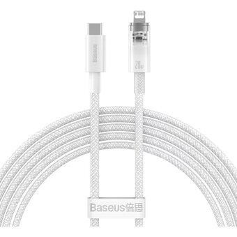  Дата-кабель Baseus Explorer (CATS010302) Fast Charging Cable with Smart Temperature Control Type-C to iP 20W 2m White 