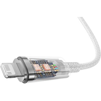  Дата-кабель Baseus Explorer (CATS010302) Fast Charging Cable with Smart Temperature Control Type-C to iP 20W 2m White 