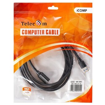  Кабель удлинительный Telecom TUS708-3M USB3.0 Am-Af 3m черный 
