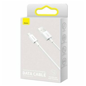  Дата-кабель Baseus Superior (CAMYS-A02) Fast Charging USB to Micro 2A 2m White 