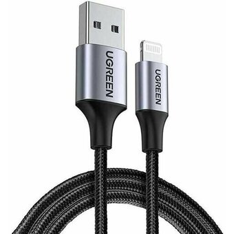  Кабель UGREEN US199 60158 Lightning to USB-A 2.0 Cable 2m Black 