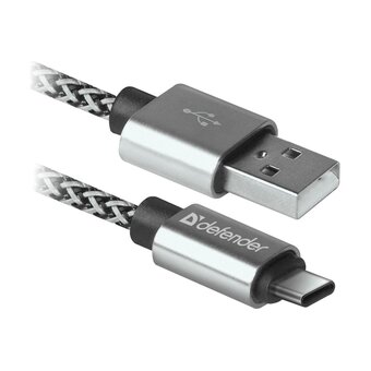  Кабель Defender 87815 USB2.0 USB09-03T Pro, AM-Type-C, 1m, 2.1A Белый 