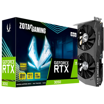  Видеокарта Zotac RTX3050 Eco 8GB (ZT-A30500K-10M) GDDR6 128bit 3xDP HDMI 2FAN Medium Pack 
