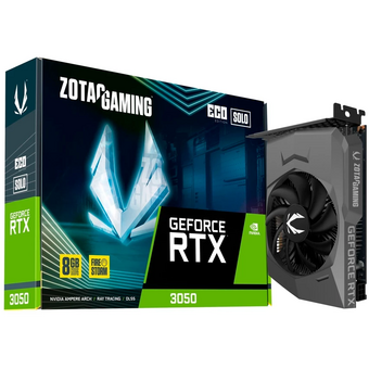  Видеокарта Zotac RTX3050 Eco Solo 8GB (ZT-A30500R-10L) GDDR6 128bit 3xDP HDMI 1FAN Lite Pack 