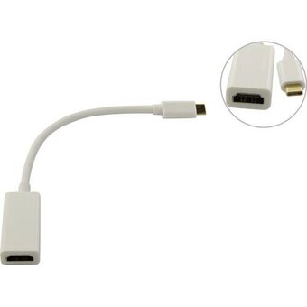  Кабель-адаптер ExeGate EX-CM-HDMI2F-0.1 EX294721RUS Type C-HDMI USB Type C/19F 4K 120HZ 8K 30Hz 0,1м 
