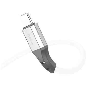  Дата-кабель HOCO X86 Spear silicone charging data cable for Lightning, 1м (белый) 