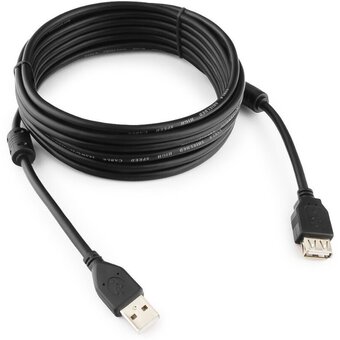  Кабель Gembird Cablexpert CCF2-USB2-AMAF-10 USB 2.0 Pro AM/AF, 3м, экран, 2феррит.кольца, черный, пакет 