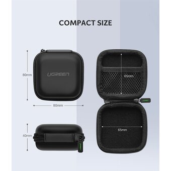  Органайзер UGREEN LP128 40816 Earphone Cable Charger Multi-functional Case Black 