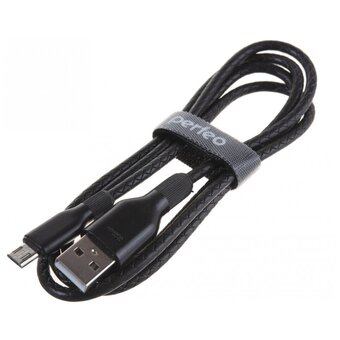  Кабель PERFEO U4807 USB2.0 A вилка - Micro USB вилка, силикон, черный, длина 1м 