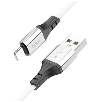  Дата-кабель HOCO X86 Spear silicone charging data cable for Lightning, 1м (белый) 