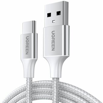  Кабель UGREEN US288 60133 USB-A 2.0 to USB-C Cable Nickel Plating Aluminum Braid 2m Silver 