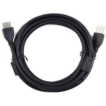  Кабель Gembird Cablexpert CCF2-USB2-AMAF-10 USB 2.0 Pro AM/AF, 3м, экран, 2феррит.кольца, черный, пакет 