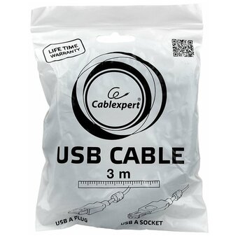  Кабель Gembird Cablexpert CCF2-USB2-AMAF-10 USB 2.0 Pro AM/AF, 3м, экран, 2феррит.кольца, черный, пакет 