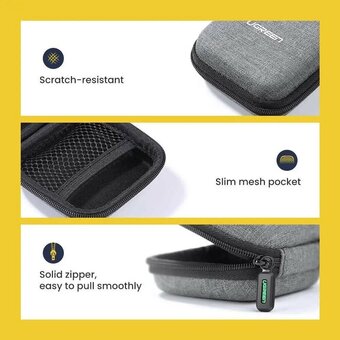  Органайзер UGREEN LP128 70577 Earphone Cable Charger Multi-functional Case Gray 