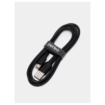  Кабель PERFEO U4807 USB2.0 A вилка - Micro USB вилка, силикон, черный, длина 1м 