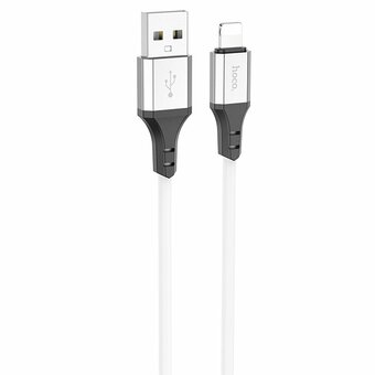  Дата-кабель HOCO X86 Spear silicone charging data cable for Lightning, 1м (белый) 