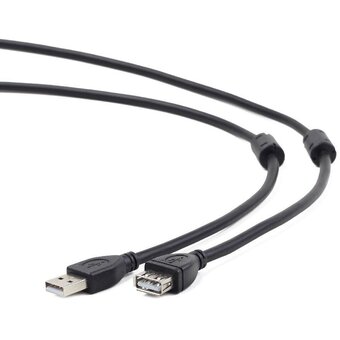  Кабель Gembird Cablexpert CCF2-USB2-AMAF-10 USB 2.0 Pro AM/AF, 3м, экран, 2феррит.кольца, черный, пакет 