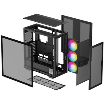  Корпус Deepcool Morpheus (R-MORPHEUS-BKAPA1-G-1) без БП, боковое окно (закаленное стекло), 3xARGB LED 140мм, черный, E-ATX 