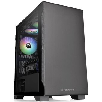  Корпус THERMALTAKE S100 TG CA-1Q9-00S1WN-00 Black/Win/SPCC/Tempered Glass*1/120mm Standard Fan*1 
