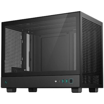  Корпус Deepcool CH160 без БП, боковое окно (закаленное стекло), черный, Mini-ITX 