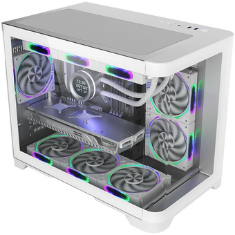  Корпус 1STPLAYER UVIEW UV6 White (UV6-WH) / mATX 
