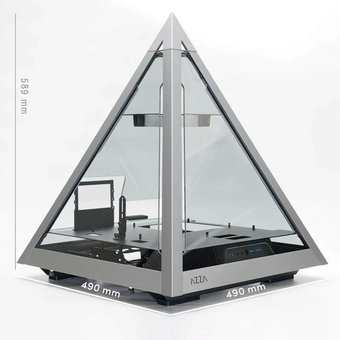  Корпус Azza Pyramid L черный/серебристый (CSAZ-804L Pyramid) без БП ATX 6x120mm 2xUSB3.0 audio bott PSU 