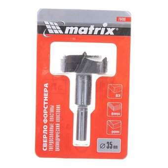  Сверло Matrix 70490 по дереву Д 35мм Дл 60мм (1пред.) для дрелей 