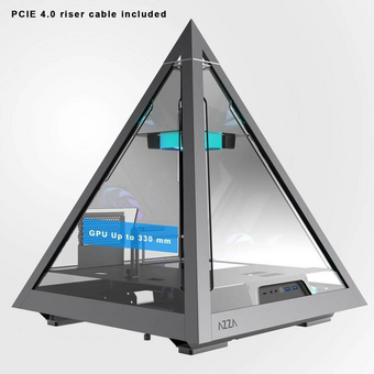  Корпус Azza Pyramid L черный/серебристый (CSAZ-804L Pyramid) без БП ATX 6x120mm 2xUSB3.0 audio bott PSU 