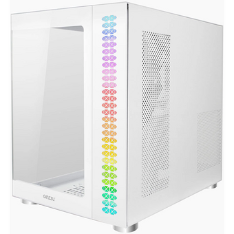  Корпус Ginzzu V580, RGB подсветка, закаленное стекло 1*USB 3.0,1*USB 2.0, AU Белый ATX 
