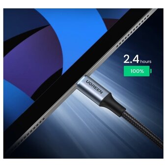  Кабель UGREEN US316 90120 USB-C 2.0 to USB-C 2.0 5A Data Cable 3m Black 