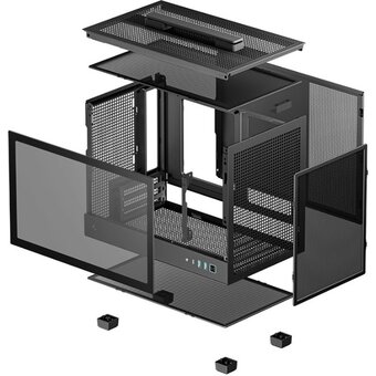  Корпус Deepcool CH160 без БП, боковое окно (закаленное стекло), черный, Mini-ITX 