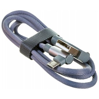  Кабель PERFEO U4805 USB2.0 A вилка - Micro USB вилка, угловой, серый, длина 1м, бокс 
