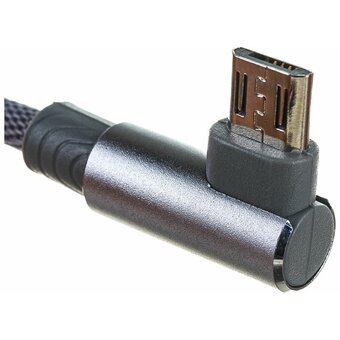  Кабель PERFEO U4805 USB2.0 A вилка - Micro USB вилка, угловой, серый, длина 1м, бокс 