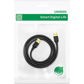  Кабель UGREEN US128 90576 USB-A 3.0 Male to Male Cable 3m Black 
