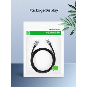  Кабель UGREEN US316 90120 USB-C 2.0 to USB-C 2.0 5A Data Cable 3m Black 