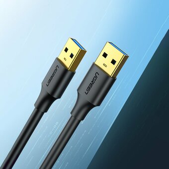  Кабель UGREEN US128 90576 USB-A 3.0 Male to Male Cable 3m Black 