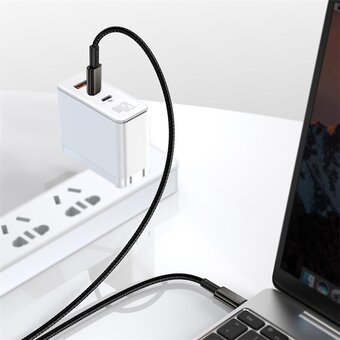  Дата-кабель Baseus Tungsten Gold (CATWJ-A01) Fast Charging Type-C to Type-C 100W 2m Black 