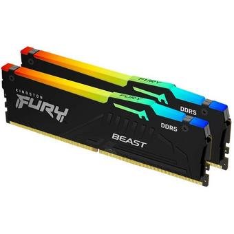  ОЗУ Kingston Fury Beast Black RGB KF556C36BBEAK2-64 64GB DDR5 5600 EXPO Non-ECC Unbuffered DIMM (Kit 2*32gb) 2RX8 36-38-38 1.25V 288-pin 16Gbit 