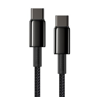 Дата-кабель Baseus Tungsten Gold (CATWJ-A01) Fast Charging Type-C to Type-C 100W 2m Black 