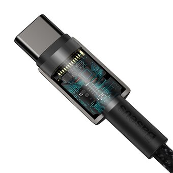  Дата-кабель Baseus Tungsten Gold (CATWJ-A01) Fast Charging Type-C to Type-C 100W 2m Black 