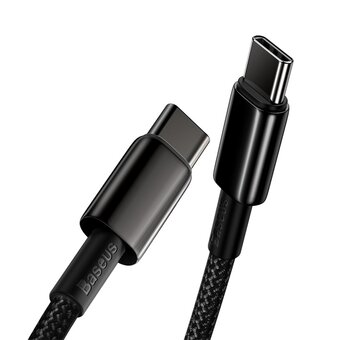  Дата-кабель Baseus Tungsten Gold (CATWJ-A01) Fast Charging Type-C to Type-C 100W 2m Black 
