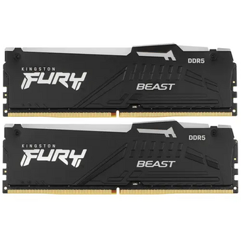  ОЗУ Kingston Fury Beast Black RGB KF556C36BBEAK2-64 64GB DDR5 5600 EXPO Non-ECC Unbuffered DIMM (Kit 2*32gb) 2RX8 36-38-38 1.25V 288-pin 16Gbit 