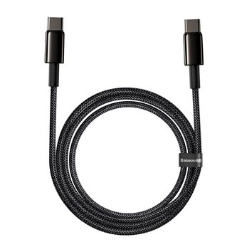  Дата-кабель Baseus Tungsten Gold (CATWJ-A01) Fast Charging Type-C to Type-C 100W 2m Black 