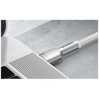  Дата-кабель Baseus Cafule (CATJK-C02) Metal Type-C to Type-C 100W 1m White 
