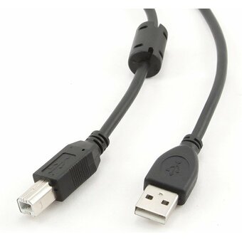  Кабель Gembird Cablexpert CCF2-USB2-AMBM-15 USB 2.0 Pro, AM/BM, 4.5м, экран,2феррит.кольца, черный, пакет 