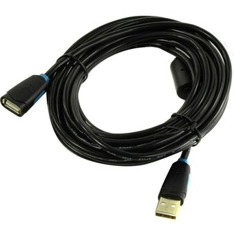  Кабель удлинитель Vention CBCBJ USB 2.0 AM/AF 5м чёрный 