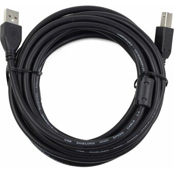  Кабель Gembird Cablexpert CCF2-USB2-AMBM-15 USB 2.0 Pro, AM/BM, 4.5м, экран,2феррит.кольца, черный, пакет 
