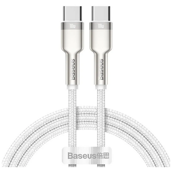 Дата-кабель Baseus Cafule (CATJK-C02) Metal Type-C to Type-C 100W 1m White 