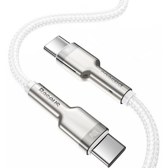  Дата-кабель Baseus Cafule (CATJK-C02) Metal Type-C to Type-C 100W 1m White 